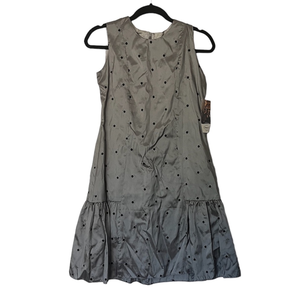 Little girl gray and black ruffle dress